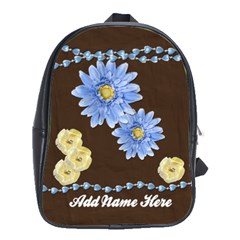 Brown/Blue Personalized Backpack - School Bag (Large)