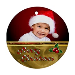 Merry Christmas Round Ornament - Ornament (Round)