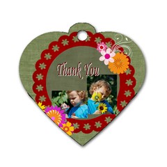 thank you - Dog Tag Heart (One Side)