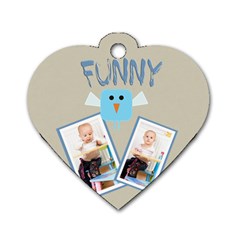 funny - Dog Tag Heart (One Side)