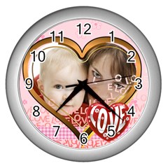 love - Wall Clock (Silver)