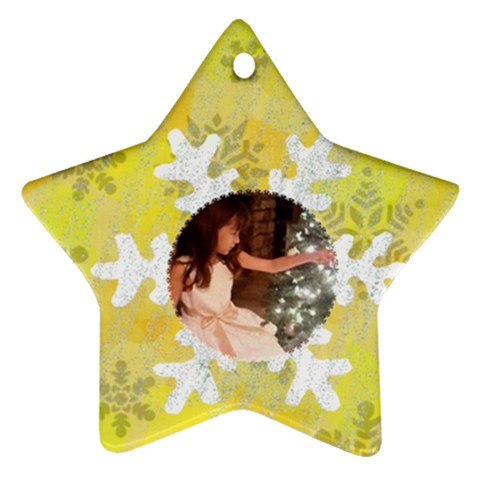 Snowflake Glitter Star Ornament (two Sides) By Kim Blair Front