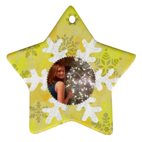 Snowflake Glitter Star Ornament (two Sides) By Kim Blair Back