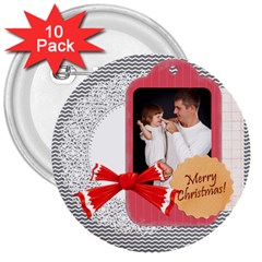 xmas - 3  Button (10 pack)