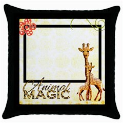 Animal Magic Throw Pillow - Throw Pillow Case (Black)