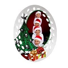 Christmas Filigree Ornament (2 sided) - Oval Filigree Ornament (Two Sides)