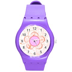 Flower watch - Round Plastic Sport Watch (M)