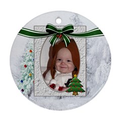 Christmas Tree Round Ornament (2 Sides) - Round Ornament (Two Sides)