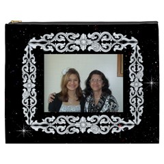 Black and white framed Cosmetic bag (XXXL) 2 sides