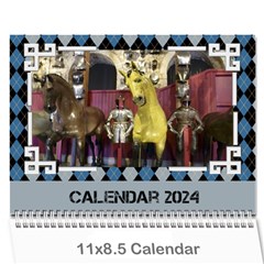 Blue Check Wall Calendar (any Year) 2024 - Wall Calendar 11  x 8.5  (12-Months)