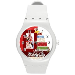 merry christmas - Round Plastic Sport Watch (M)