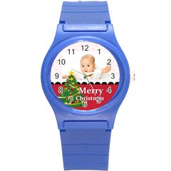 merry christmas, xmas, happy new year  - Round Plastic Sport Watch (S)