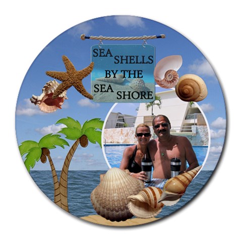 Sea Shells Round Mousepad By Lil Front