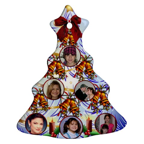 Family Photo Christmas Tree Ornament 2 Sides By Kim Blair Front
