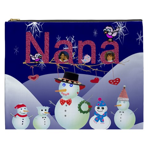 Snowmen Cosmetic Bag (xxxl) 2 Sides By Kim Blair Front