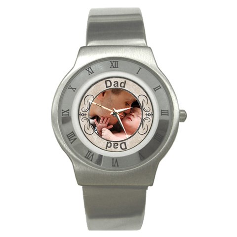 Dad Stainless Steel Watch By Lil Front