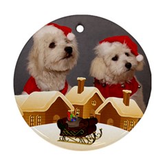 Christmas village round Ornament (2 Sided) - Round Ornament (Two Sides)