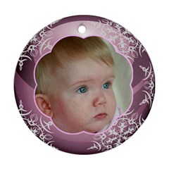 Pink Ball Round Christmas Ornament (2 sided) - Round Ornament (Two Sides)