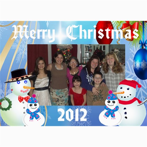 Snowman Family Christmas Card 2 By Kim Blair 7 x5  Photo Card - 3