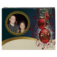 Red and gold ornament Cosmetic bag (XXXL)