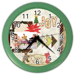 merry christmas - Color Wall Clock