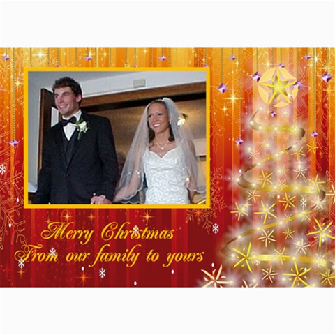 Red And Gold Sparkle Christmas Card By Kim Blair 7 x5  Photo Card - 4