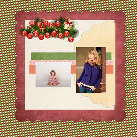 Merry Christmas By Anita 8 x8  Scrapbook Page - 1
