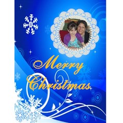 Blue Swirl Christmas card 4.5 x 7 - Greeting Card 4.5  x 6 