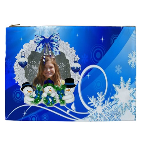 Blue Winter Swirl And  Cosmetic Bag (xxl) By Kim Blair Front