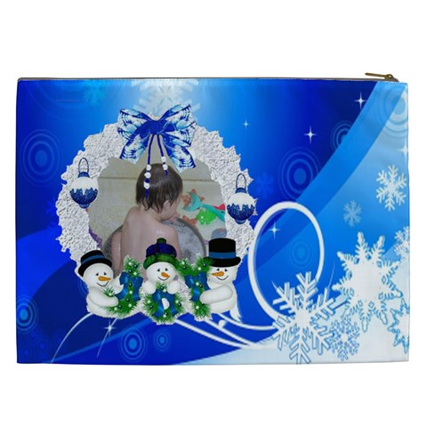 Blue Winter Swirl And  Cosmetic Bag (xxl) By Kim Blair Back