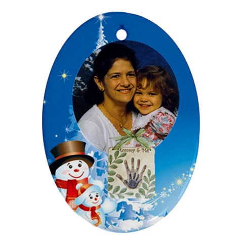 Blue  Mommy And Me Ornament Oval By Kim Blair Front