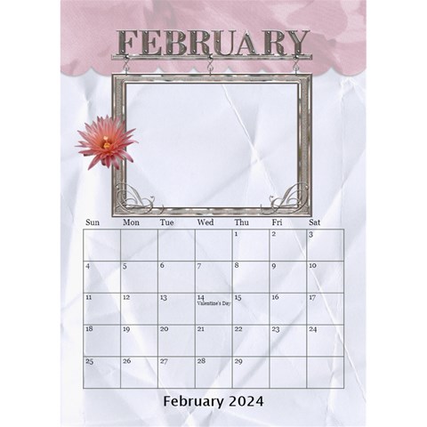 Lovely Desktop Calendar 6 x8 5  By Lil Feb 2024