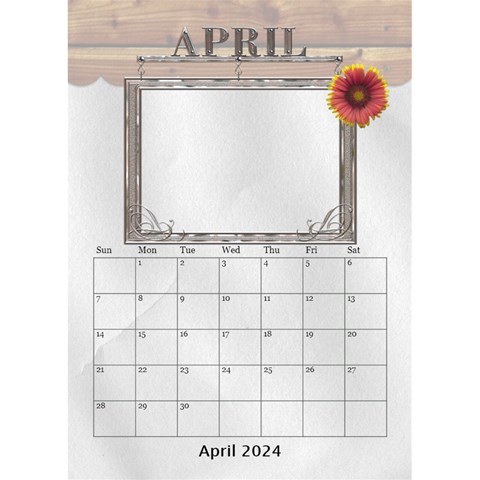Lovely Desktop Calendar 6 x8 5  By Lil Apr 2024