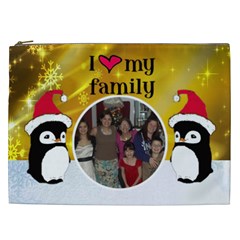 Penguin I love my family cosmetic bag (XXL)