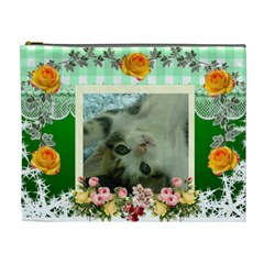 green with yellow roses Cosmetic Bag (XL)