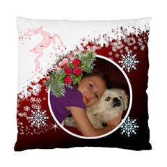 Red and white snowflake pillow case 2 sides - Standard Cushion Case (Two Sides)