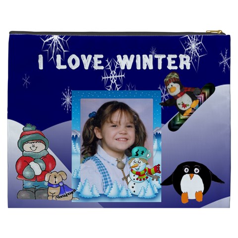 I Love Winter Cosmetic Bag (xxxl) By Kim Blair Back