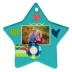 Playful Hearts - Star Ornament (Two Sides)