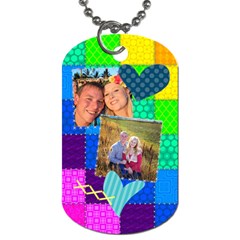 Stitched Quilted Rainbow - Dog Tag (Two Sides)