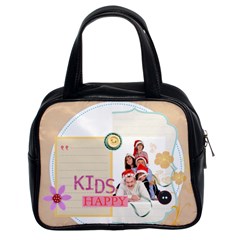 fun, kids, flowers, happy, child - Classic Handbag (Two Sides)