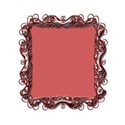 wire frame square2 red pink metal chrome satin