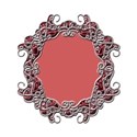 wire frame oval red satin5