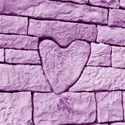 stone heart  purple12 x 12