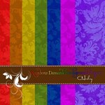 Rainbow Damask Background Papers
