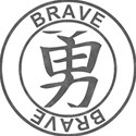 Japanese Symbol Stamps - BRAVE