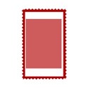 red postage stamp frame