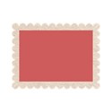 beige rectangle scolllop frame