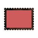 brown rectangle scolllop frame