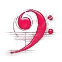 bass clef red