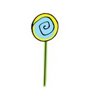 Yellow and Blue Lolly Pop